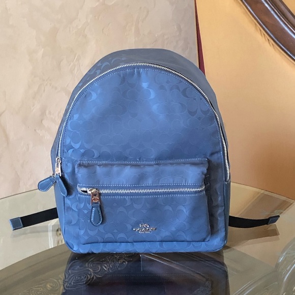 NWT Coach medium Charlie Nylon Signature Backpack - Picture 1 of 7